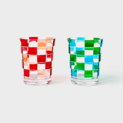 2pk 16 fl oz Checkered Plastic Tumbler - Tabitha Brown for Target