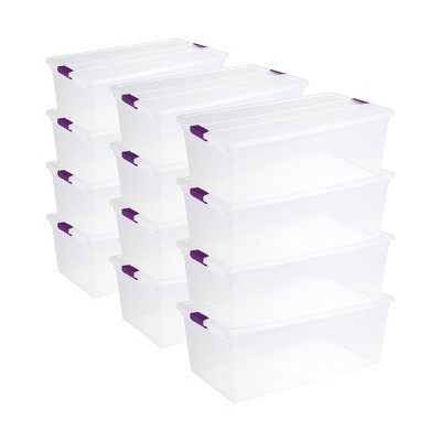 Sterilite ClearView Latch Box, Stackable Storage Organizer Bins for Home