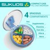 Sukuos Daily Use Round Pill Organizer 1 Pack, 4 Compartments, Portable Travel Pill Box, Medicine Container & Vitamin Holder - 3 of 4