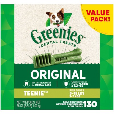 Greenies Teenie Spearmint and Chicken Flavor Chewy, Dental Hard Chews Dog Treats