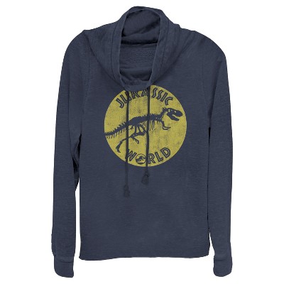 Juniors Womens Jurassic World: Fallen Kingdom Retro Fossil Cowl Neck Sweatshirt