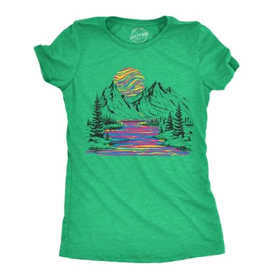 Womens Funny T Shirts Rainbow River Cool Nature Graphic Tee For Ladies - Crazy Dog Women's T Shirt