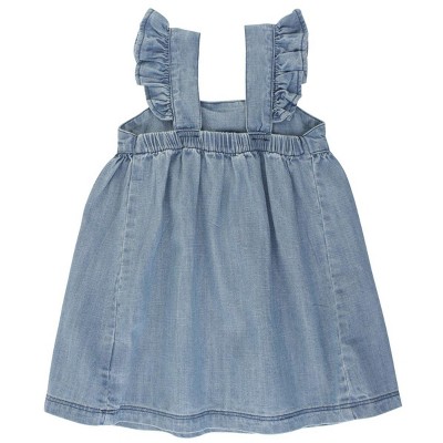 RuffleButts Girls Flutter Bow Woven Dress