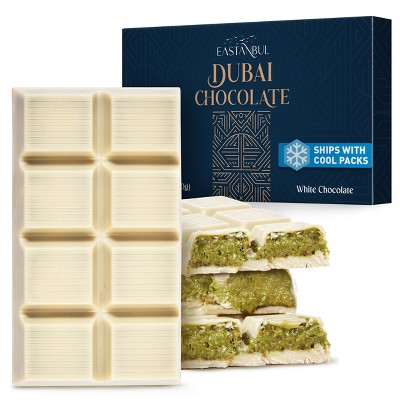 Eastanbul Dubai White Chocolate Bar Pistachio, Viral Candy, Knafeh, 7oz