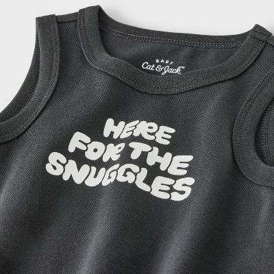 Baby Here For The Snuggles Romper - Cat & Jack™ Black