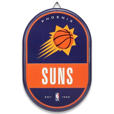 NBA Phoenix Suns Embossed Metal Pill Wall Sign: Sports Art Vertical Decor