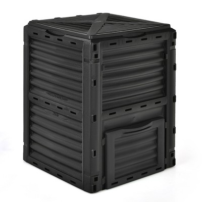 Tangkula 80-Gallon Outdoor Composter W/ Large Openable Lid & Bottom Exit Door