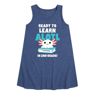 Girls' - Instant Message - Learn Alotl In 2nd Grade Graphic Sleeveless Aline Dress
