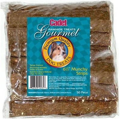 Cadet 6.5 Inch Rawhide Strips 50 Pack