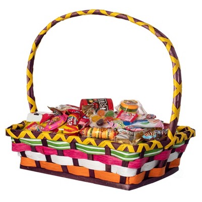 Wickerwise Vibrant Wicker Gift Basket – Versatile Woven Basket with Handle for Easter, Fruit, Snacks, Gifts, and More