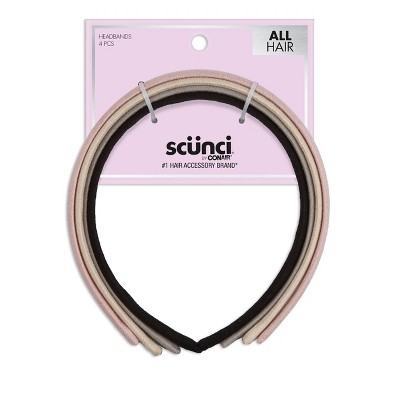 scunci Thin Microsuede Headbands - Neutral - All Hair - 4pk