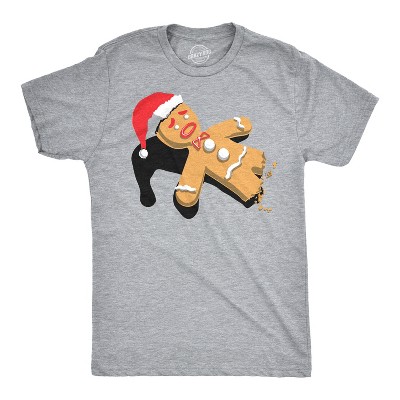 Half-Eaten Gingerbread Man t-shirt Funny Mens Christmas T-Shirts - Crazy Dog Men's T Shirt