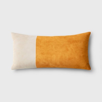 Oversized Colorblock Pieced Suede Lumbar Throw Pillow - Threshold™