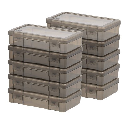 IRIS 10Pk Storage Clip Box Case: Plastic, Transparent, Portable, Lidded, Utility Storage, Craft & School Supplies