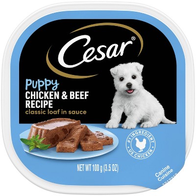 Cesar Classic Loaf in Sauce Chicken, Gravy and Beef Flavor Small Breed Puppy Wet Dog Food - 3.5oz