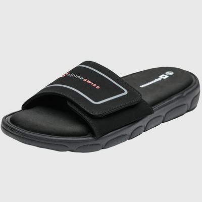 Alpine Swiss Gabe Men Slide Sandals Shock-absorbing foam Insole for Arch Support Adjustable Strap Athletic Sandals Anti-Slip Traction EVA Foam Outsole