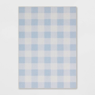 4'x5'6" Back to College Gingham Print Accent Rug Clean Blue - Room Essentials™