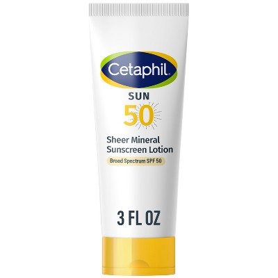 Cetaphil Sheer Mineral Sunscreen Face & Body SPF 50 - 3 fl oz