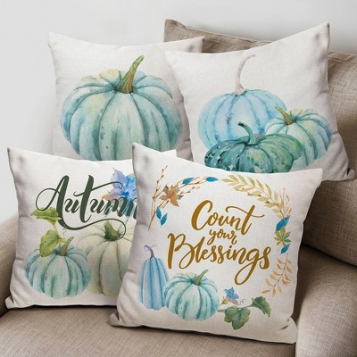 Presence 4 PCS  18-inch Thanksgiving Pumpkin Pillow Cover