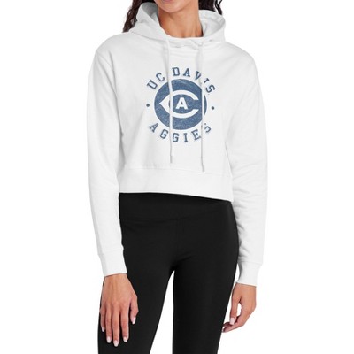 University of California, Davis Classic Retro Stamp Cropped Hoodie Pullover Sweatshirt