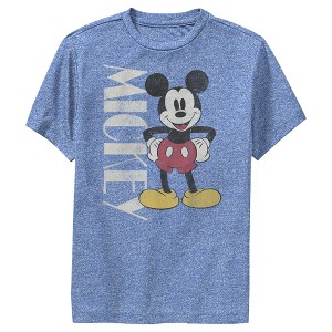 Boy's Disney '90s Mickey Mouse Distressed Performance Tee - 1 of 4