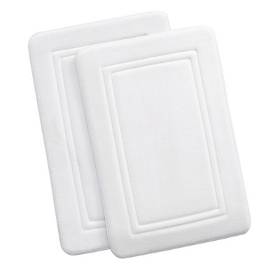 2pc 20"x32" HeiQ Antimicrobial Memory Foam Bath Rug Set - Truly Calm