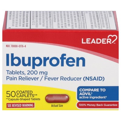 Leader Ibuprofen, 200 mg, Caplets