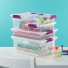Sterilite 1.9qt Purple Latch Box Clear: Plastic Storage Bin with Lid, Portable, Stackable, Built-In Handles, Universal Use - 3 of 4