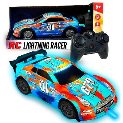 Hyper Drive RC Lightning Racer | Light-Up Remote Car 1:40 Scale Kids 5+